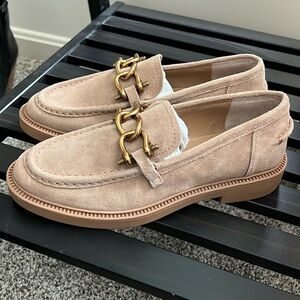 Steve Madden Suede 8.5 Leather loafer tan new without box